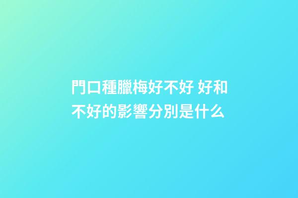 門口種臘梅好不好 好和不好的影響分別是什么